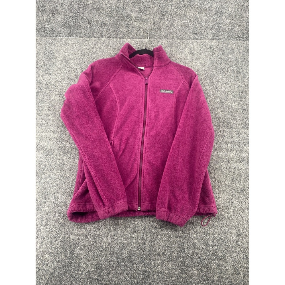 Columbia Fleece Jacket Womens Small Magenta Full Zip Benton Springs Hiking Coat